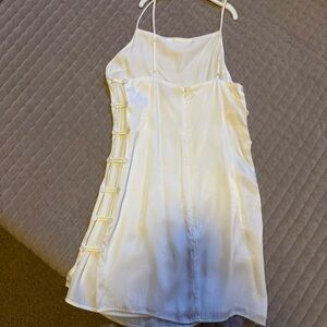 Chic Cream Mini Dress with Button Detail